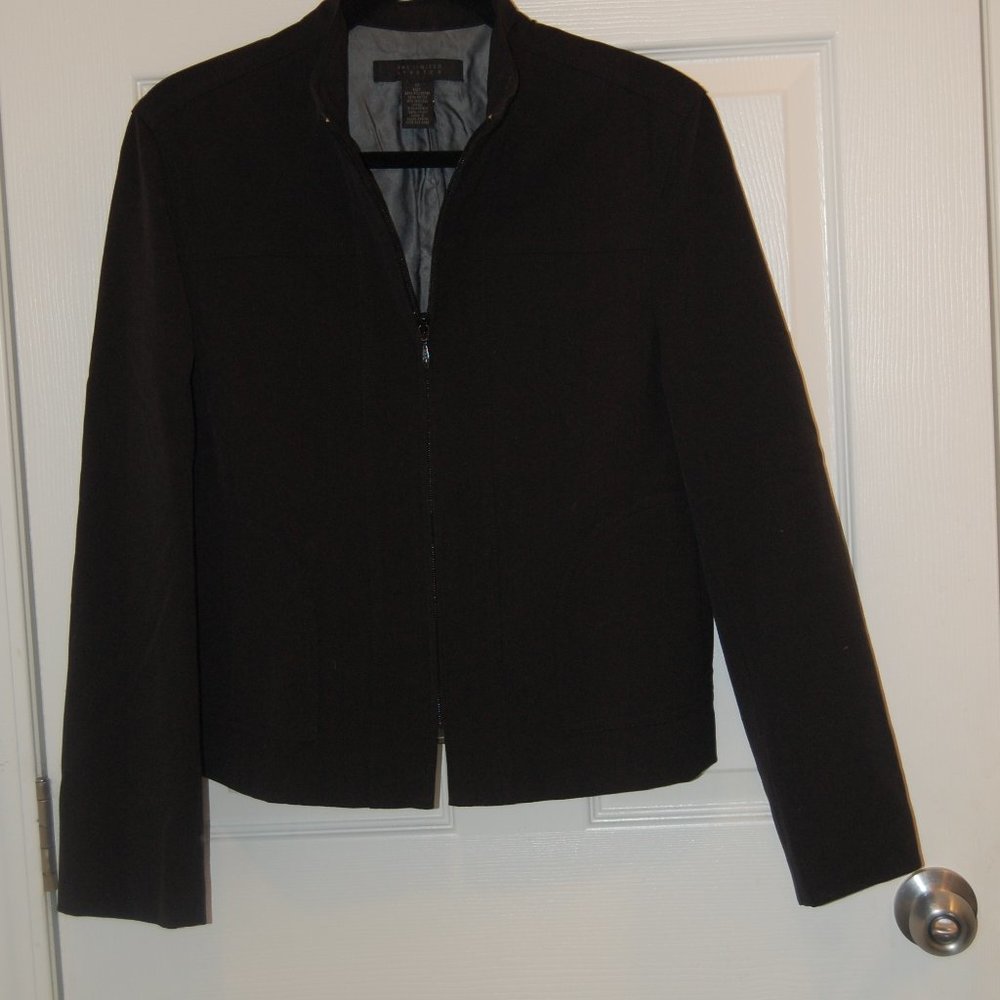 The Limited Stretch Women's Black Zipper Jacket W/ Side Pockets Size M